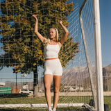 Fancy FitFlow Double Lined Shorts - White/Orange