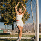 Fancy FitFlow Double Lined Shorts - White/Orange