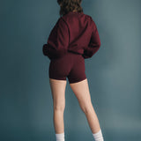 Fancy FitFlow Double Lined Shorts - Merlot/Mint Green