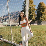 Fancy FitFlow Double Lined Leggings - White/Orange