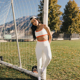 Fancy FitFlow Double Lined Leggings - White/Orange