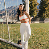 Fancy FitFlow Double Lined Leggings - White/Orange