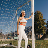 Fancy FitFlow Double Layered Athletic Bra - White/Orange