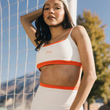 Fancy FitFlow Double Layered Athletic Bra - White/Orange