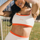 Fancy FitFlow Double Lined Leggings - White/Orange