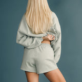 Fancy Fleece Lined Shorts - Mint Green