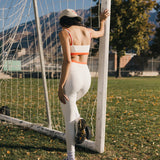 Fancy FitFlow Double Layered Athletic Bra - White/Orange