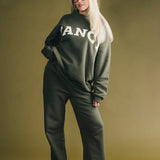 Fancy Fleece Wide Leg Sweatpants - Hunter Green