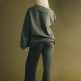 Fancy Fleece Wide Leg Sweatpants - Hunter Green