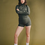 Fancy Fit Flow Front Zip Jacket -  Hunter Green