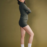 Fancy Fit Flow Front Zip Jacket -  Hunter Green