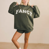 Fancy Oversized Fleece Mockneck - Hunter Green