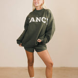 Fancy Oversized Fleece Mockneck - Hunter Green
