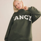 Fancy Oversized Fleece Mockneck - Hunter Green