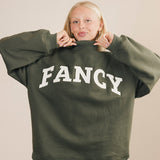Fancy Oversized Fleece Mockneck - Hunter Green