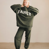 Fancy Fleece Cuffed Leg Sweatpants - Hunter Green
