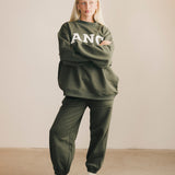 Fancy Oversized Fleece Mockneck - Hunter Green