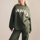 Fancy Oversized Fleece Mockneck - Hunter Green