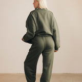 Fancy Fleece Cuffed Leg Sweatpants - Hunter Green