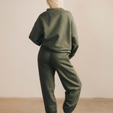 Fancy Fleece Cuffed Leg Sweatpants - Hunter Green