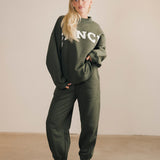Fancy Fleece Cuffed Leg Sweatpants - Hunter Green