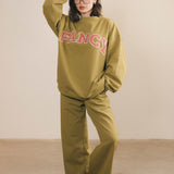 Fancy Oversized Fleece Mockneck - Green Matcha