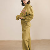 Fancy Fleece Wide Leg Sweatpants - Green Matcha