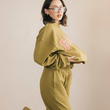 Fancy Oversized Fleece Mockneck - Green Matcha