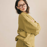 Fancy Oversized Fleece Mockneck - Green Matcha