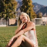 Fancy FitFlow Outline Tank - White/Orange