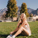 Fancy FitFlow Outline Tank - White/Orange