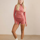 Fancy Fit Flow Front Zip Jacket -  Strawberry