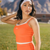 Fancy FitFlow Double Layered Tank - Orange/White