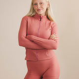 Fancy Fit Flow Front Zip Jacket -  Strawberry