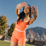 Fancy FitFlow Double Layered Tank - Orange/White