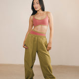 Fancy Fleece Cuffed Leg Sweatpants - Green Matcha