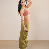 Fancy Fleece Cuffed Leg Sweatpants - Green Matcha