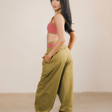 Fancy Fleece Cuffed Leg Sweatpants - Green Matcha