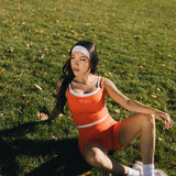 Fancy FitFlow Double Lined Shorts - Orange/White