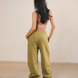 Fancy Fleece Cuffed Leg Sweatpants - Green Matcha