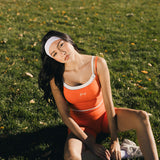 Fancy FitFlow Double Layered Tank - Orange/White