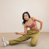 Fancy Fleece Cuffed Leg Sweatpants - Green Matcha