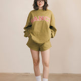 Fancy Fleece Lined Shorts - Green Matcha