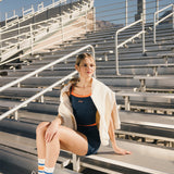 Fancy FitFlow Double Layered Tank - Navy/Burnt Orange