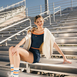 Fancy FitFlow Double Layered Tank - Navy/Burnt Orange