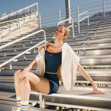 Fancy FitFlow Double Layered Tank - Navy/Burnt Orange