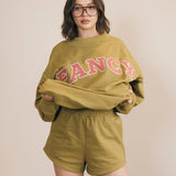 Fancy Fleece Lined Shorts - Green Matcha