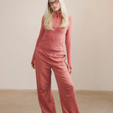 Fancy Fleece Wide Leg Sweatpants - Strawberry
