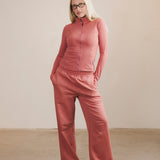 Fancy Fleece Wide Leg Sweatpants - Strawberry