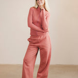 Fancy Fleece Wide Leg Sweatpants - Strawberry